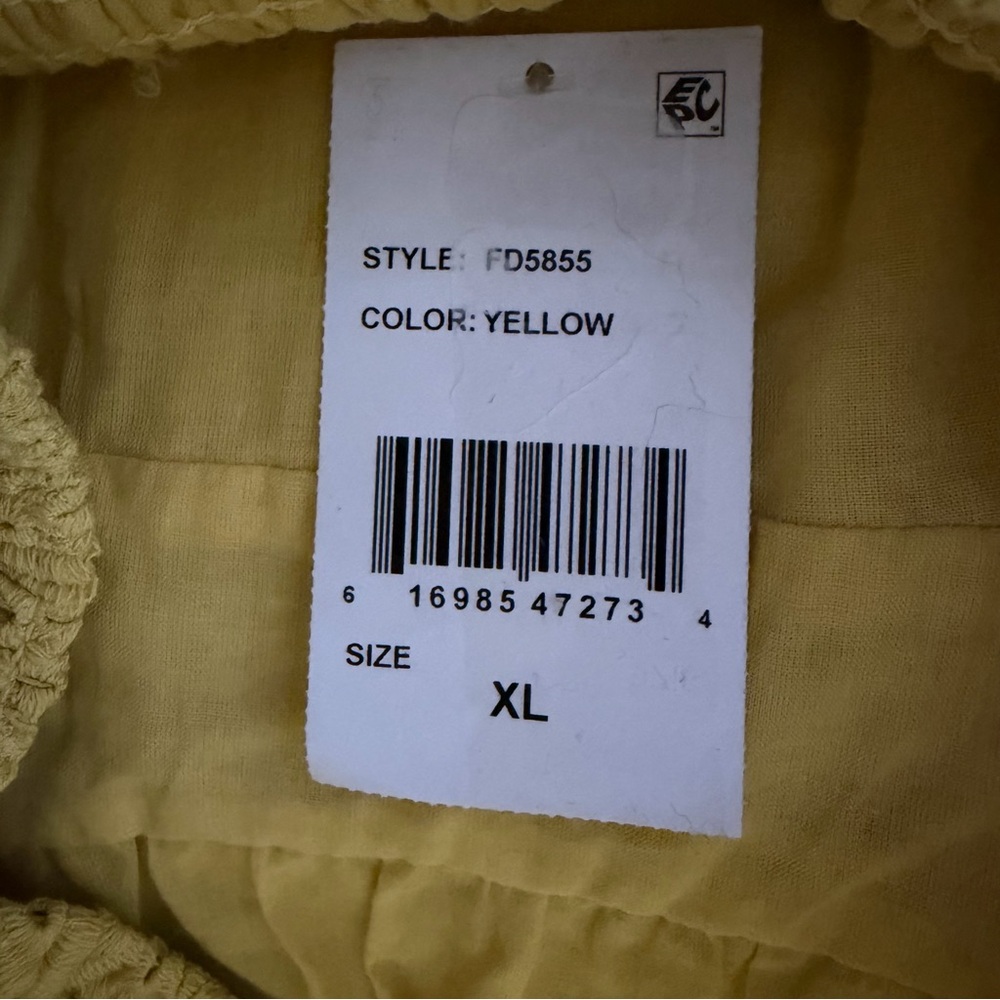 NWT Adelyn Rae Mustard Yellow Cotton Eyelet Mini Cami Dress Open Back XL - Picture 9 of 10